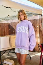 Load image into Gallery viewer, 'JESUS' Embroidered Mock Neck Sweatshirt
