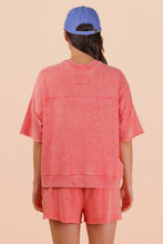 Load image into Gallery viewer, Mineral Washed Knit Casual Top &amp; Shorts: PINK
