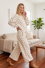 Load image into Gallery viewer, (Original Design) Heavy Scuba Polka Dot Long Sleeve Set: CREAM/BLACK / L
