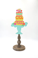 Load image into Gallery viewer, Colorful Tiered Cake Topper: 12 inch Topper with peg (fits in the base)
