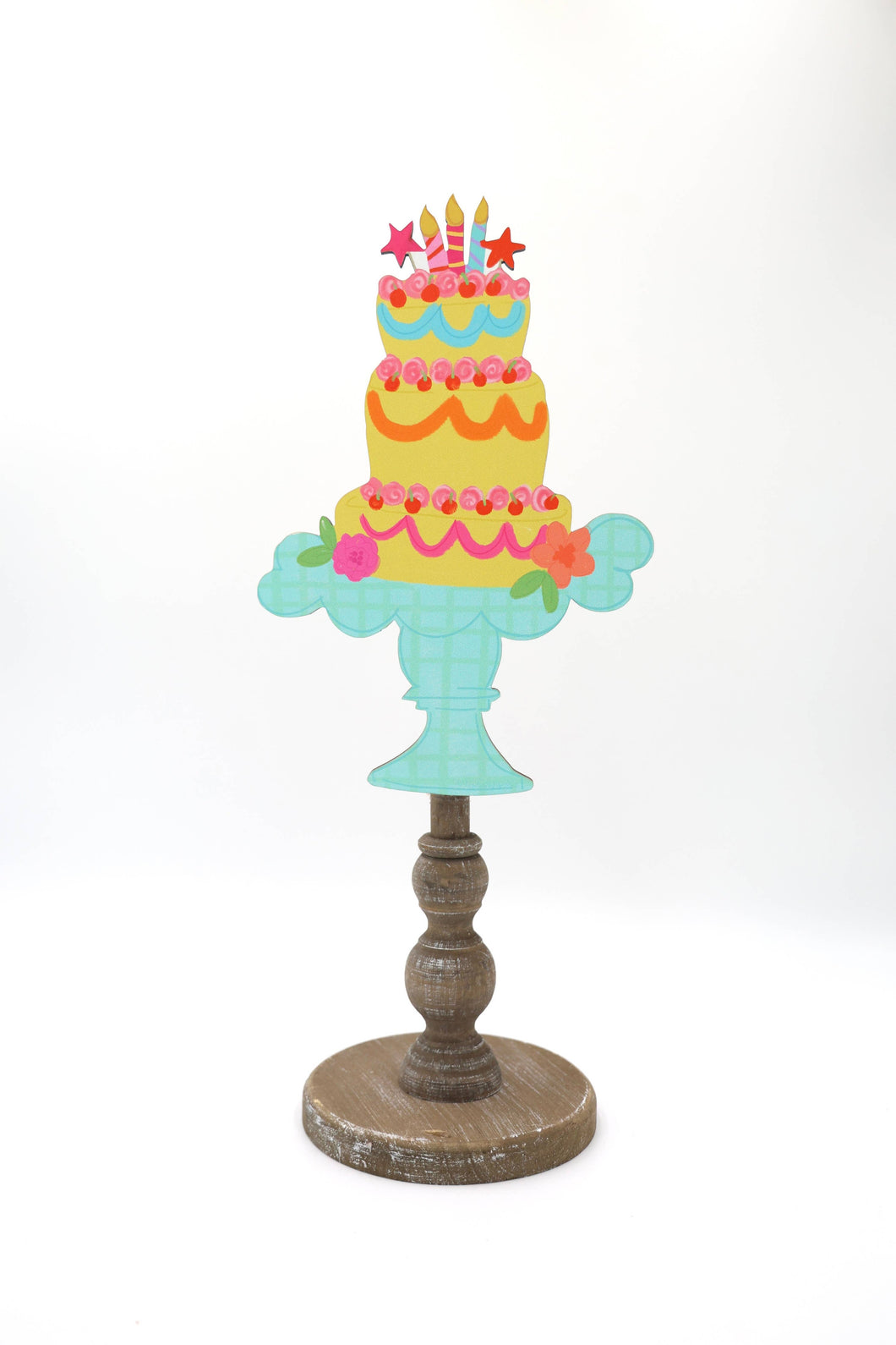 Colorful Tiered Cake Topper: 12 inch Topper with peg (fits in the base)