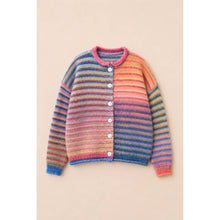 Load image into Gallery viewer, TF26-0715 - Multi color button up cardigan: MOCHA MIX / S-M-L(3-2-1)
