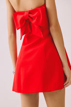 Load image into Gallery viewer, Strapless Tailored Fit and Flare Bow Detail Dress
