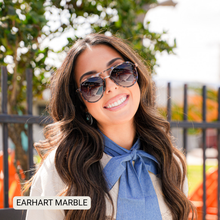 Load image into Gallery viewer, Earhart - Women’s Aviator Sunglasses–Polarized Everyday Chic: Marble
