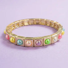 Load image into Gallery viewer, Enamel Stretch Bracelet - Small Gems - Maeve - Asst Colors: Multi-Colored
