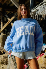 Load image into Gallery viewer, Beach Reversible Mock-neck Crop Sweatshirt
