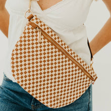 Load image into Gallery viewer, Westlyn Woven Bum Bag - TOP SELLER: Woven Checkered Coffee
