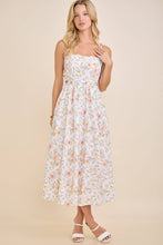 Load image into Gallery viewer, Scallop Edge Tie Shoulder Floral Midi Dress

