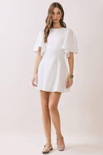 Load image into Gallery viewer, Solid Structured Flutter Sleeve A Line Mini Dress
