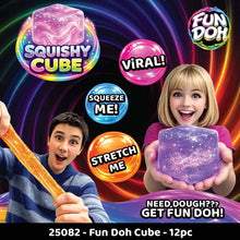 Load image into Gallery viewer, Fun Doh Squish &amp; Squeeze Sparkle Cube Fidget Toy- 12/Display: Wholesale Price

