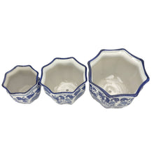 Load image into Gallery viewer, `Ceramic Chinoiserie Planter Pot Set Large
