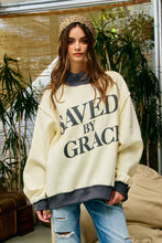 Load image into Gallery viewer, IT2594P-SAVEDBYGRACE | Saved by Grace Puff Print Sweatshirt: CREAM / PINK / S/M-L/XL (3-3)
