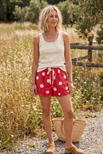Load image into Gallery viewer, Gameday Ruffle Hem Polka Dot Poplin Shorts: BLUE/WHITE / L
