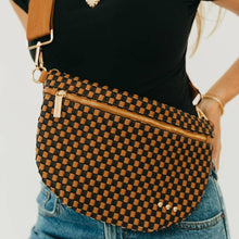 Load image into Gallery viewer, Westlyn Woven Bum Bag - TOP SELLER: Woven Checkered Cherry Red
