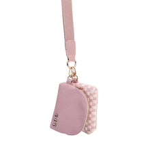 Load image into Gallery viewer, Wonderlust Woven Dual Pouch Wristlet: Tan Checkered
