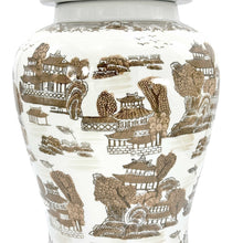 Load image into Gallery viewer, Brown &amp; White Landscape Chinoiserie Ceramic Jar 25"
