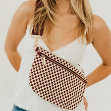 Load image into Gallery viewer, Westlyn Woven Bum Bag - TOP SELLER: Woven Checkered Black
