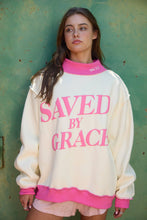 Load image into Gallery viewer, IT2594P-SAVEDBYGRACE | Saved by Grace Puff Print Sweatshirt: CREAM / PINK / S/M-L/XL (3-3)
