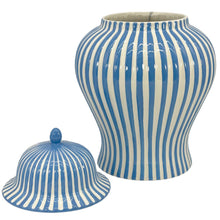 Load image into Gallery viewer, Candy Cane Striped Ceramic Vase 18": Blue
