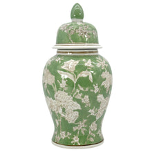 Load image into Gallery viewer, Green &amp; White Chinoiserie Ginger Jar 14"
