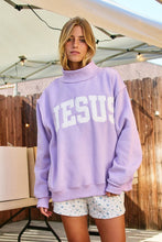 Load image into Gallery viewer, 'JESUS' Embroidered Mock Neck Sweatshirt

