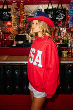 Load image into Gallery viewer, Red 'USA &amp; FLAG' Reversible Mock Neck
