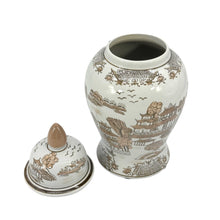 Load image into Gallery viewer, Brown &amp; White Landscape Chinoiserie Ginger Jar 14"
