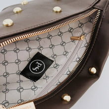 Load image into Gallery viewer, Chic Gold Studded Westlyn Bum Bag: Brown
