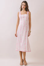 Load image into Gallery viewer, Floral Print Scalloped Detail Back Smocked Dress
