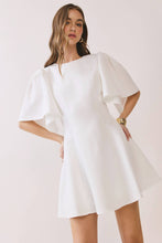 Load image into Gallery viewer, Solid Structured Flutter Sleeve A Line Mini Dress
