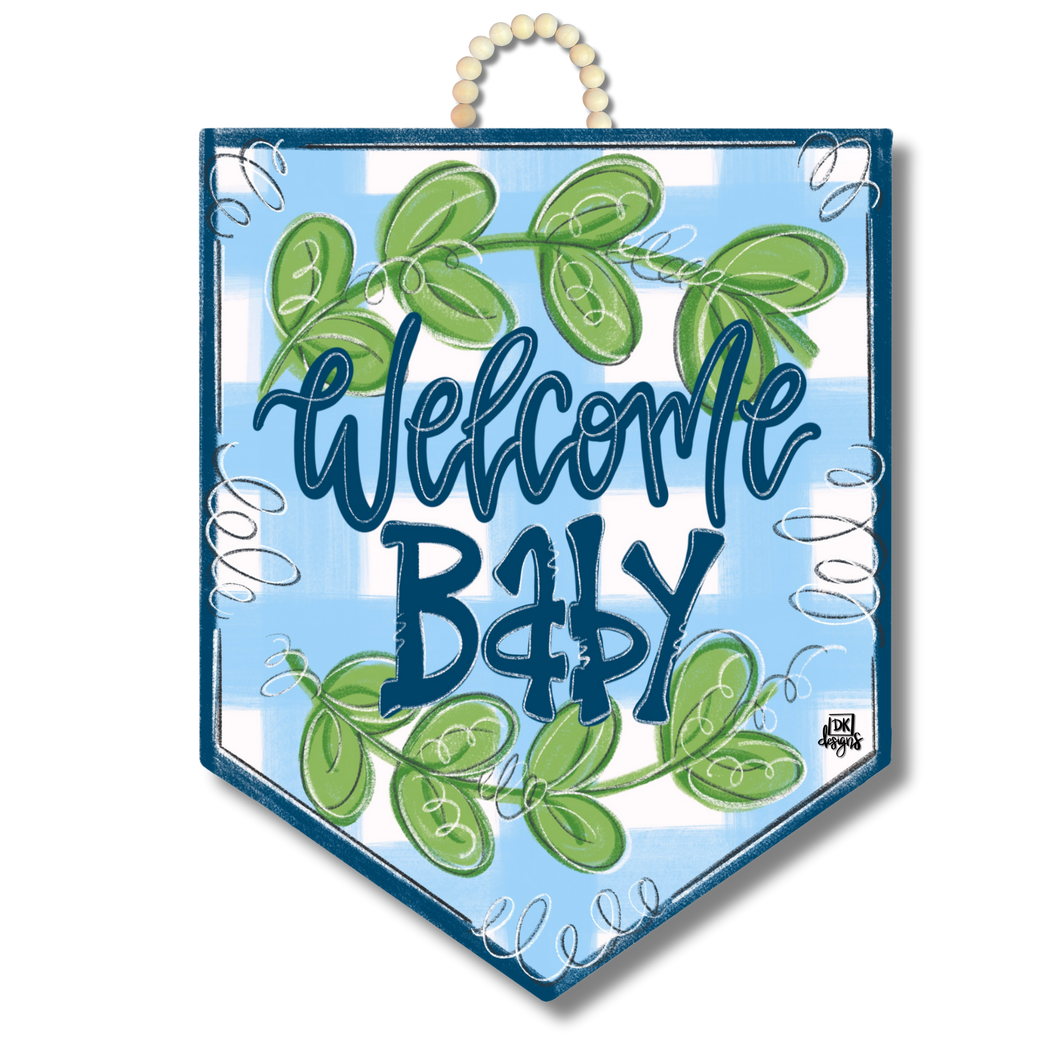 Blue Baby Pennant Door Hanger