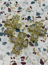 Load image into Gallery viewer, Brown Satin Scarf Necklace: Chunky Cross
