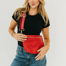 Load image into Gallery viewer, Westlyn Woven Bum Bag - TOP SELLER: Woven Checkered Coffee
