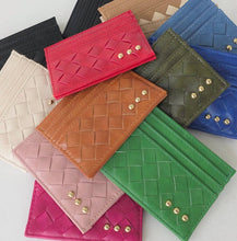 Load image into Gallery viewer, Mariah Woven Small Card Holder Wallet: Cream
