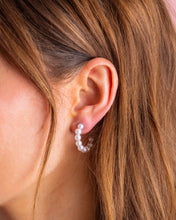 Load image into Gallery viewer, Hoop Earrings - Small - Gold-Plated w/ Pearls - Olivia
