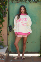 Load image into Gallery viewer, IT2594P-SAVEDBYGRACE | Saved by Grace Puff Print Sweatshirt: CREAM / PINK / S/M-L/XL (3-3)
