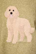 Load image into Gallery viewer, Goldendoodle Dog Graphic Oversized Crew Neck Sweater: OLIVE / XS
