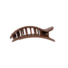 Load image into Gallery viewer, Brown Crocodile Medium Flat Round Hair Clip
