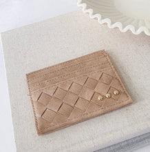 Load image into Gallery viewer, Mariah Woven Small Card Holder Wallet: Cream
