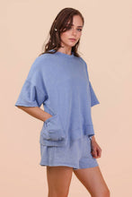 Load image into Gallery viewer, Mineral Washed Knit Casual Top &amp; Shorts: PINK
