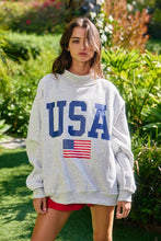 Load image into Gallery viewer, Grey Reversible USA/America Graphic Sweatshirt
