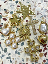 Load image into Gallery viewer, Brown Satin Scarf Necklace: Chunky Cross
