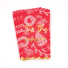 Load image into Gallery viewer, Red Toile Paper Guest Towel Packs
