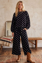 Load image into Gallery viewer, (Original Design) Heavy Scuba Polka Dot Long Sleeve Set: CREAM/BLACK / M
