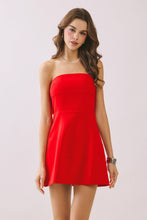 Load image into Gallery viewer, Strapless Tailored Fit and Flare Bow Detail Dress
