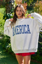 Load image into Gallery viewer, Grey Reversible USA/America Graphic Sweatshirt
