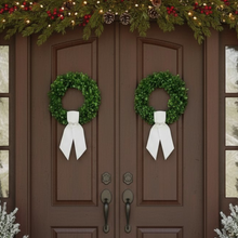 Load image into Gallery viewer, Cotton Wreath Sash | All-Season Holidays Entryway Decor : White
