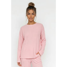 Load image into Gallery viewer, TF26-0273T - Stripe brushed oversized top: SAGE/GREEN / S-M-L(3-2-1)
