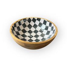 Load image into Gallery viewer, Black Check 12&quot; Bowl Item 1-02 *SINGLE BOWL NO TONGS*
