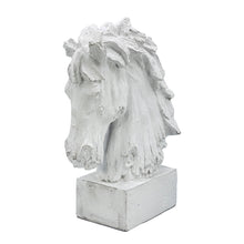 Load image into Gallery viewer, 18" Horsehead Wood-Like Carving Statue Centerpiece: White
